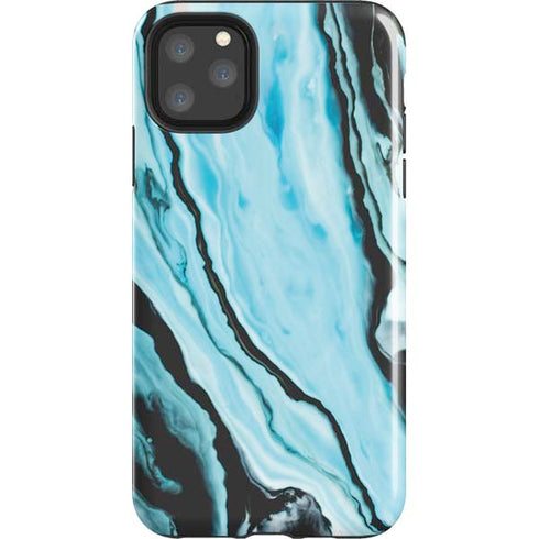 Aqua Blue Marble Ink iPhone 11 Pro Max Impact Case