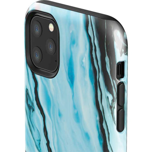 Aqua Blue Marble Ink iPhone 11 Pro Max Impact Case
