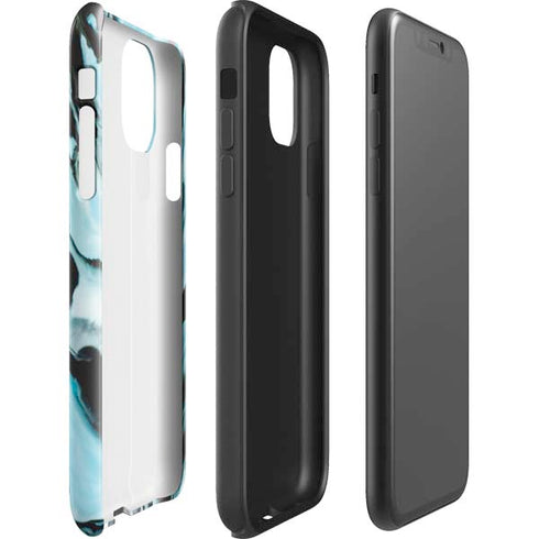 Aqua Blue Marble Ink iPhone 11 Pro Max Impact Case