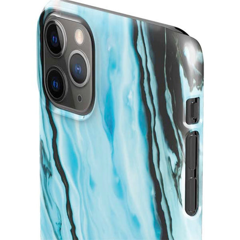 Aqua Blue Marble Ink iPhone 11 Pro Max Lite Case