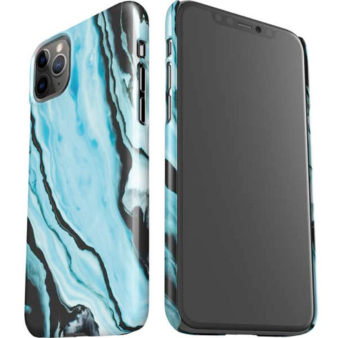 Aqua Blue Marble Ink iPhone 11 Pro Max Lite Case