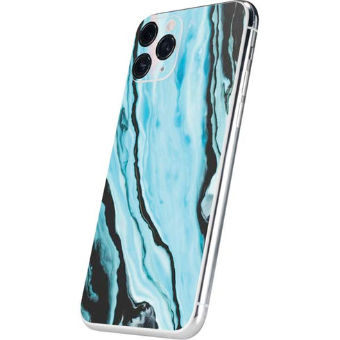 Aqua Blue Marble Ink iPhone 11 Pro Skin