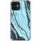 Aqua Blue Marble Ink iPhone 12 Clear Case