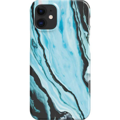 Aqua Blue Marble Ink iPhone 12 Mini Lite Case