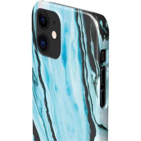 Aqua Blue Marble Ink iPhone 12 Mini Lite Case