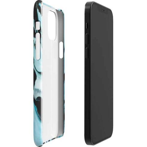 Aqua Blue Marble Ink iPhone 12 Mini Lite Case