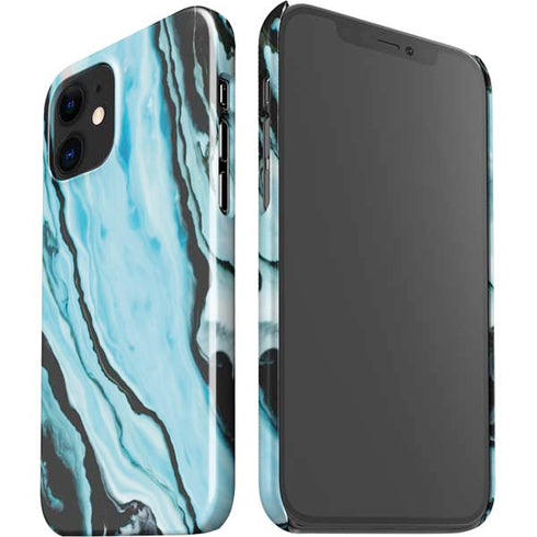 Aqua Blue Marble Ink iPhone 12 Mini Lite Case