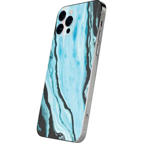 Aqua Blue Marble Ink iPhone 12 Pro Max Skin
