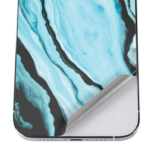 Aqua Blue Marble Ink iPhone 12 Pro Max Skin