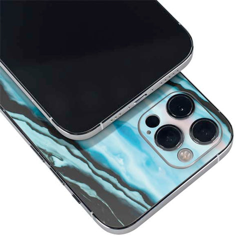 Aqua Blue Marble Ink iPhone 12 Pro Max Skin