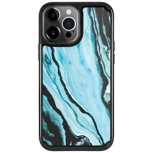 Aqua Blue Marble Ink iPhone 13 Pro Cargo Case