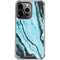 Aqua Blue Marble Ink iPhone 13 Pro Clear Case
