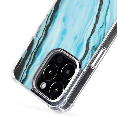 Aqua Blue Marble Ink iPhone 13 Pro MagSafe Case