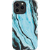 Aqua Blue Marble Ink iPhone 13 Pro Max Impact Case