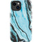 Aqua Blue Marble Ink iPhone 15 Plus Impact Case