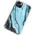 Aqua Blue Marble Ink iPhone 14 Plus Clear Case