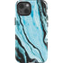 Aqua Blue Marble Ink iPhone 15 Impact Case