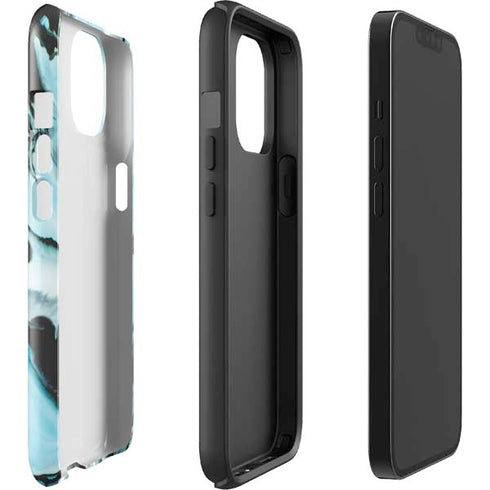 Aqua Blue Marble Ink iPhone 15 Impact Case