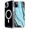 Aqua Blue Marble Ink iPhone 15 Plus MagSafe Case