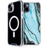 Aqua Blue Marble Ink iPhone 15 Plus MagSafe Case