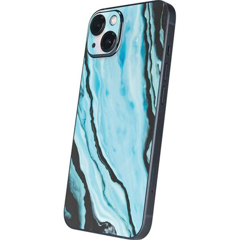 Aqua Blue Marble Ink iPhone 14 Plus Skin