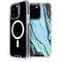 Aqua Blue Marble Ink iPhone 14 Pro MagSafe Case
