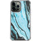Aqua Blue Marble Ink iPhone 15 Pro Max Clear Case