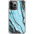 Aqua Blue Marble Ink iPhone 14 Pro Max Clear Case