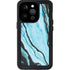 Aqua Blue Marble Ink iPhone 15 Pro Waterproof Case