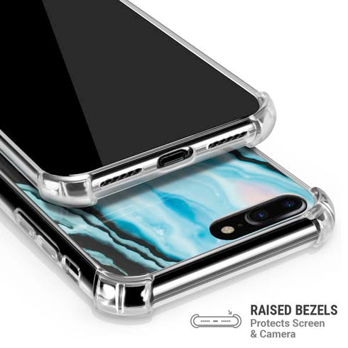 Aqua Blue Marble Ink iPhone 7/8 Plus Clear Case