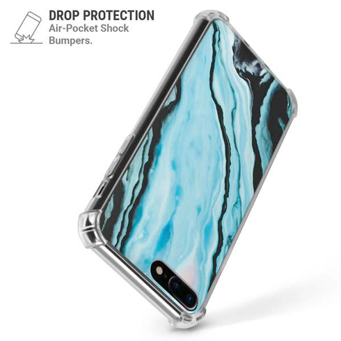 Aqua Blue Marble Ink iPhone 7/8 Plus Clear Case