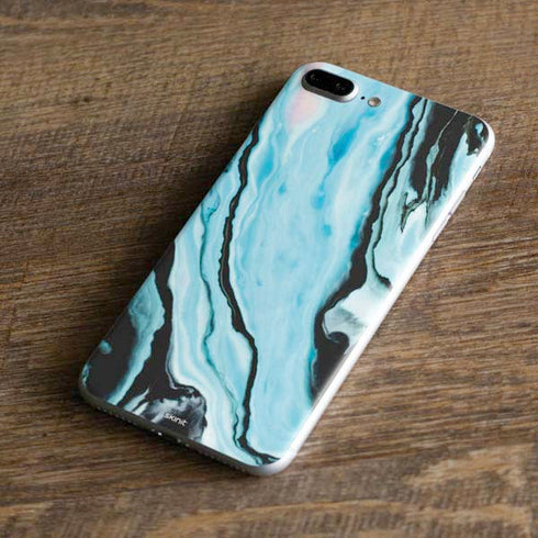 Aqua Blue Marble Ink iPhone 8 Plus Skin