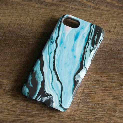 Aqua Blue Marble Ink iPhone 8 Pro Case