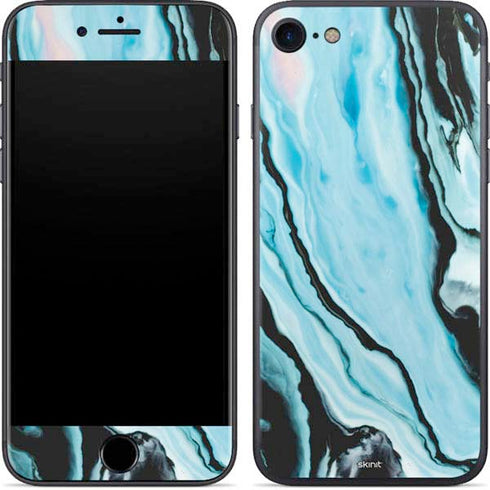 Aqua Blue Marble Ink iPhone 8 Skin