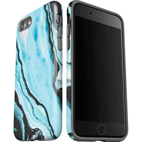 Aqua Blue Marble Ink iPhone SE (2nd & 3rd Gen) Pro Case