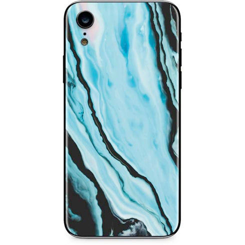 Aqua Blue Marble Ink iPhone XR Skin