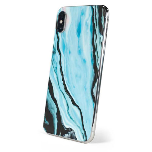 Aqua Blue Marble Ink iPhone XS Max Skin