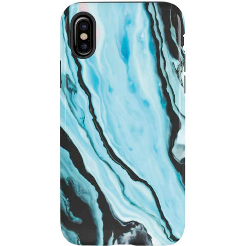 Aqua Blue Marble Ink iPhone XS Pro Case