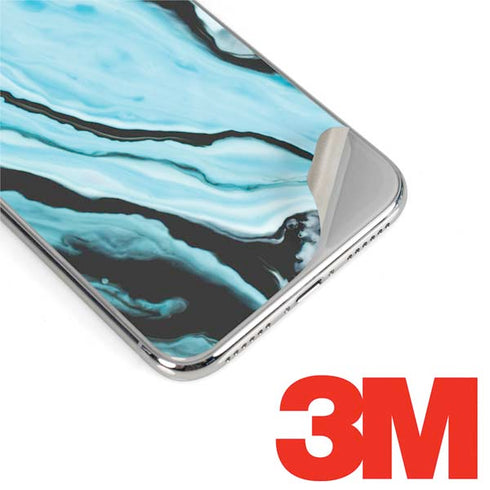 Aqua Blue Marble Ink iPhone XS Skin