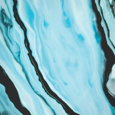 Aqua Blue Marble Ink iPhone XS Skin