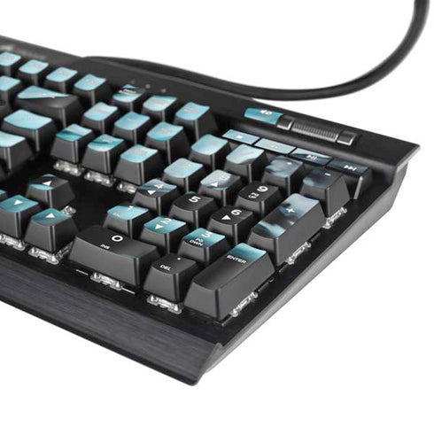 Aqua Blue Marble Ink K95 RGB PLATINUM Mechanical Gaming Keyboard Skin