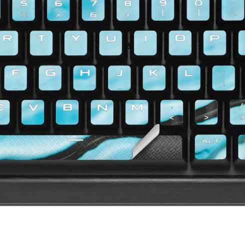 Aqua Blue Marble Ink K95 RGB PLATINUM Mechanical Gaming Keyboard Skin