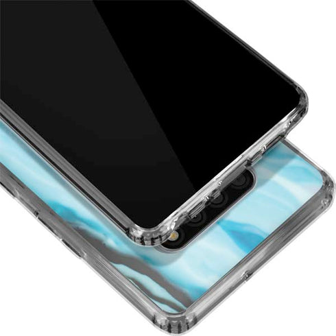 Aqua Blue Marble Ink LG Stylo 6 Clear Case