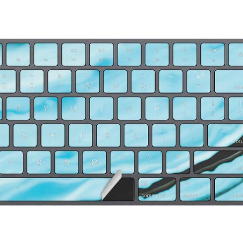Aqua Blue Marble Ink Magic Keyboard with Numeric Keypad Skin