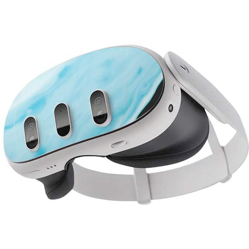 Aqua Blue Marble Ink Meta Quest 3 Skin