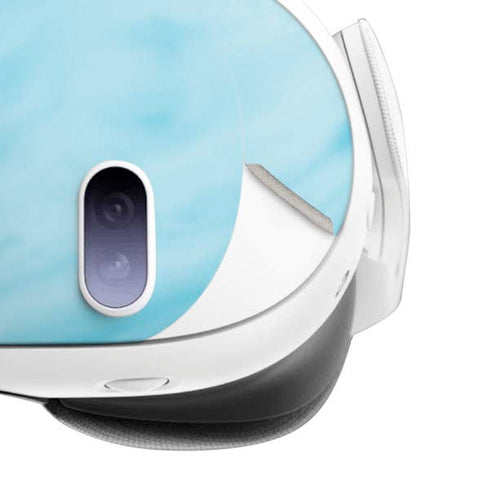 Aqua Blue Marble Ink Meta Quest 3 Skin