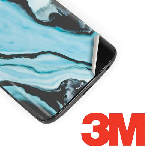 Aqua Blue Marble Ink Moto G6 Skin