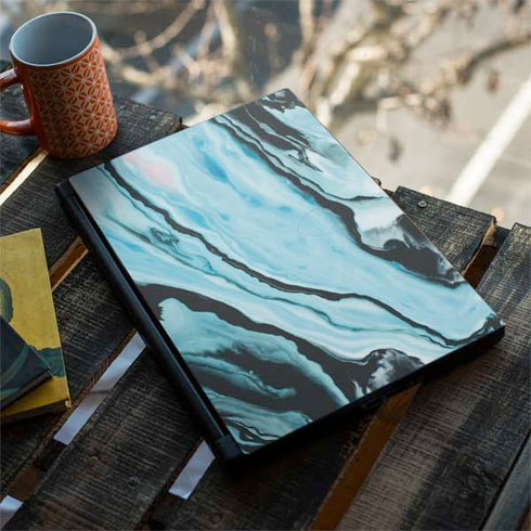 Aqua Blue Marble Ink MSI GS65 Stealth Laptop Skin