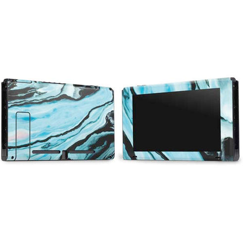 Aqua Blue Marble Ink Nintendo Switch Bundle Skin