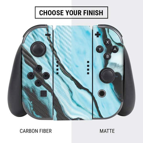 Aqua Blue Marble Ink Nintendo Switch Bundle Skin